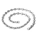 New Fashion Stainless Steel Jewelry Coffee Bean Handmade Necklace 7mm55cm